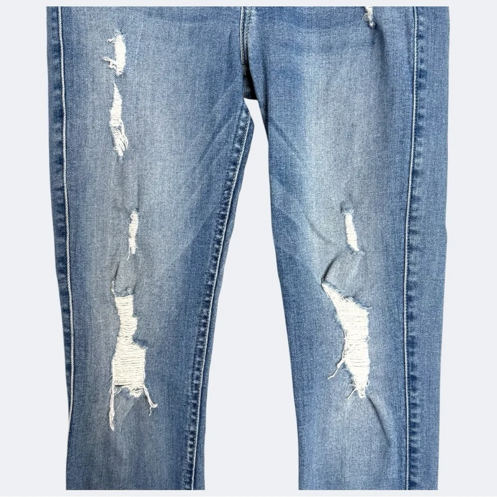 7 For All Mankind Light Blue Distressed Skinny Jeans size 27